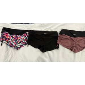 PINK/ VICTORIAS SECRET GYM TO SWIM BOTTOMS SIZE MEDIUM SET OF 3